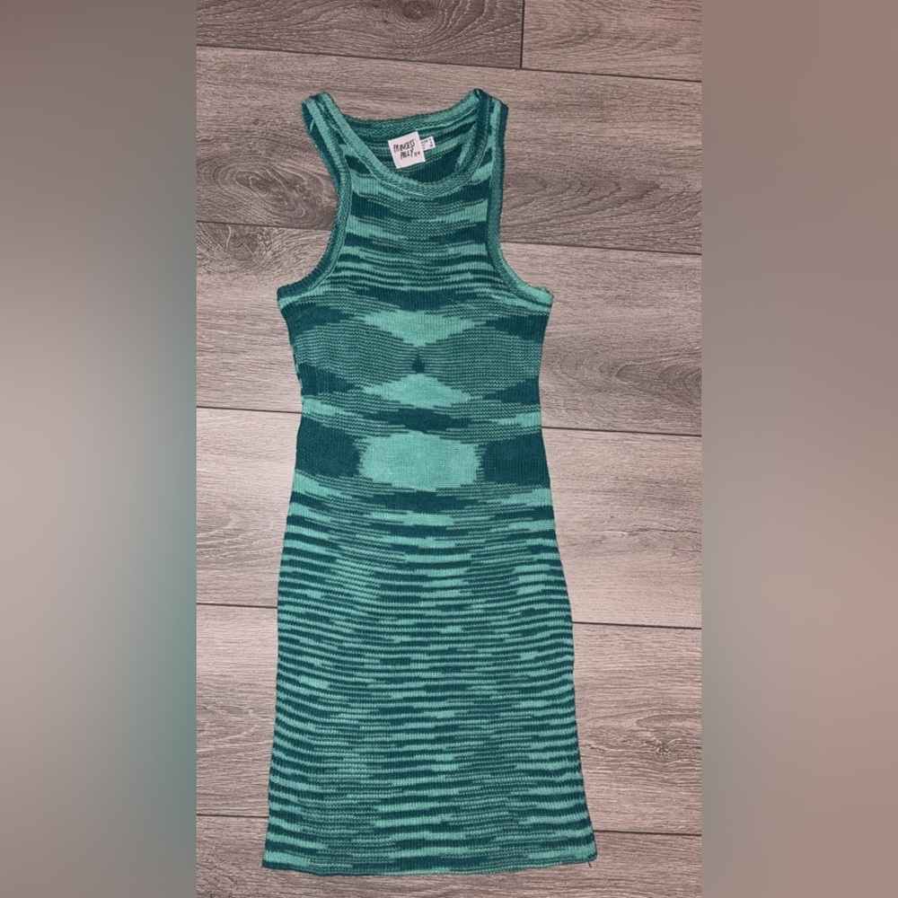 Princess Polly Elish Body Con Mini Dress Size 6 Knit Green EUC